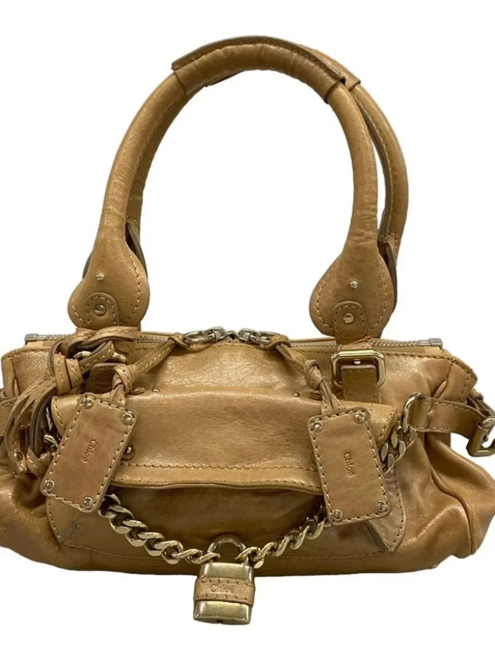 Chloe Paddington 8SS091-7A457 Beige Leather Shoulder Bag